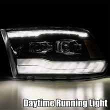 Load image into Gallery viewer, AlphaRex 09-18 Dodge Ram 1500HD PRO-Series Projector Headlights Plank Style Chrome w/Seq Signal/DRL Headlights AlphaRex