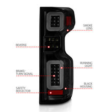 Load image into Gallery viewer, Anzo 19-21 Chevy Silverado Full LED Tailights Black Housing Smoke Lens G2 (w/C Light Bars) Tail Lights ANZO