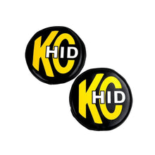 Load image into Gallery viewer, KC HiLiTES 8in. Round Soft Cover HID (Pair) - Black w/Yellow Brushed KC Logo Light Covers and Guards KC HiLiTES