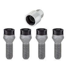 Load image into Gallery viewer, McGard Wheel Lock Bolt Set - 4pk. (Cone Seat) M14X1.5 / 17mm Hex / 31.0mm Shank Length - Black Wheel Bolts McGard