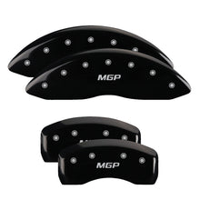 Load image into Gallery viewer, MGP 4 Caliper Covers Engraved Front & Rear MGP Black finish silver ch Caliper Covers MGP