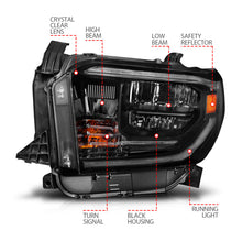 Load image into Gallery viewer, ANZO 2014-2017 Toyota Tundra LED Crystal Headlights w/ Switchback Black Housing w/ DRL Headlights ANZO