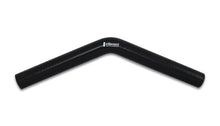 Load image into Gallery viewer, Vibrant 4 Ply Reinforced Silicone Elbow Connector - 1in ID x 8in Leg 45 Deg Elbow (BLACK) Silicone Couplers & Hoses Vibrant