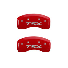Load image into Gallery viewer, MGP 4 Caliper Covers Engraved Front Acura Engraved Rear TSX Red finish silver ch Caliper Covers MGP