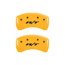 Load image into Gallery viewer, MGP 4 Caliper Covers Engraved Front & Rear RT1-Truck Yellow Finish Black Char 2007 Dodge Charger Caliper Covers MGP