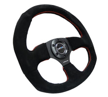 Load image into Gallery viewer, NRG Reinforced Steering Wheel (320mm Horizontal / 330mm Vertical) Suede w/Red Stitch Steering Wheels NRG