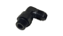 Load image into Gallery viewer, Vibrant -12AN Male Flare to Male -12AN ORB Swivel 90 Degree Adapter Fitting - Anodized Black Fittings Vibrant
