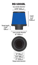 Load image into Gallery viewer, K&N Universal Air Filter Chrome Round Tapered Blue - 4in Flange ID x 1.125in Flange Length x 5.5in H Air Filters - Universal Fit K&N Engineering