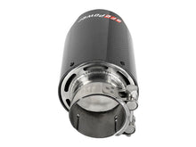 Load image into Gallery viewer, aFe MACH Force-Xp 409 SS Clamp-On Exhaust Tip 2.5in. Inlet / 4in. Outlet / 7in. L - Carbon Tips aFe
