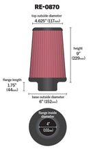 Load image into Gallery viewer, K&N Universal Rubber Filter 4inch FLG / 6inch OD-B / 4-5/8inch OD-T / 9inch H Air Filters - Universal Fit K&N Engineering