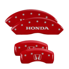 Load image into Gallery viewer, MGP 4 Caliper Covers Engraved Front & Rear MGP Red finish silver ch Caliper Covers MGP