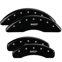 Load image into Gallery viewer, MGP 4 Caliper Covers Engraved Front & Rear MGP Black finish silver ch Caliper Covers MGP