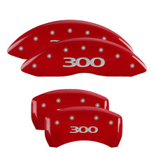 Load image into Gallery viewer, MGP 4 Caliper Covers Engraved Front & Rear 300 Red finish silver ch Caliper Covers MGP