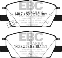 Load image into Gallery viewer, EBC EBCUD1913 EBC 2016+ Chevrolet Malibu 1.5L Turbo (Elec PB) Ultimax2 Front Brake Pads