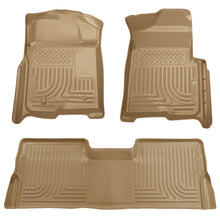 Load image into Gallery viewer, Husky Liners 08-10 Ford SD Crew Cab WeatherBeater Combo Tan Floor Liners (w/o Manual Trans Case) Floor Mats - Rubber Husky Liners