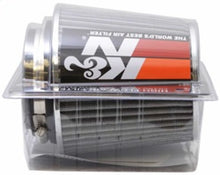 Load image into Gallery viewer, K&N Universal Filter Chrome Round Tapered White - 4in Flange ID x 1.125in Flange Length x 5.5in H Air Filters - Universal Fit K&N Engineering