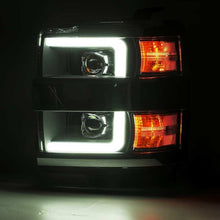 Load image into Gallery viewer, AlphaRex 15-19 Chevy 2500HD PRO-Series Proj Headlights Plank Jet Blk w/Activ Light/Seq Signal/DRL Headlights AlphaRex