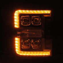 Load image into Gallery viewer, AlphaRex 11-16 Ford F-350 SD NOVA LED Proj Headlights Plank Style Alpha Blk w/Activ Light/Seq Signal Headlights AlphaRex