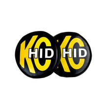 Load image into Gallery viewer, KC HiLiTES 8in. Round Soft Cover HID (Pair) - Black w/Yellow Brushed KC Logo Light Covers and Guards KC HiLiTES
