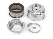 Load image into Gallery viewer, Edelbrock EDE1202 Edelbrock Air Cleaner 94 Series Round Steel Top 4 65In Dia X 3 125In 2 63In ID Raised Base Chrome