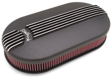 Load image into Gallery viewer, Edelbrock EDE41193 Edelbrock Air Cleaner Classic Series Oval Aluminum 17 5In X 9 35In X 4 45In Dual Carburetor Black