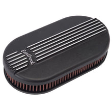 Load image into Gallery viewer, Edelbrock EDE41153 Edelbrock Air Cleaner Classic Series Oval Aluminum Top Cloth Element 17 5In X 9 35In X 3 9In Black