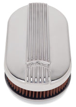 Load image into Gallery viewer, Edelbrock EDE4115 Edelbrock Air Cleaner Classic Series Oval Aluminum Top Cloth Element 17 5In X 9 35In X 3 9In