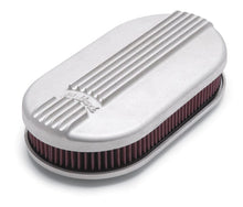 Load image into Gallery viewer, Edelbrock EDE41159 Edelbrock Air Cleaner Classic Series Oval Aluminum Top Cloth Element 17 5In X 9 35In X 3 9In Satin
