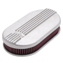 Load image into Gallery viewer, Edelbrock EDE41159 Edelbrock Air Cleaner Classic Series Oval Aluminum Top Cloth Element 17 5In X 9 35In X 3 9In Satin