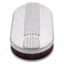 Load image into Gallery viewer, Edelbrock EDE41159 Edelbrock Air Cleaner Classic Series Oval Aluminum Top Cloth Element 17 5In X 9 35In X 3 9In Satin