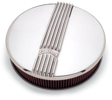 Load image into Gallery viewer, Edelbrock EDE4117 Edelbrock Air Cleaner Classic Series Round Aluminum Top Cloth Element 14In Dia X 3 9In Polished