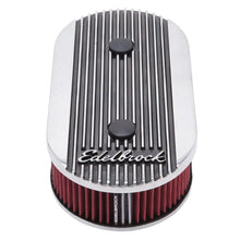 Load image into Gallery viewer, Edelbrock EDE4272 Edelbrock Air Cleaner Elite II Oval Dual-Quad Carbs 2 5In Red Element Polished