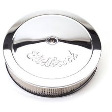 Load image into Gallery viewer, Edelbrock EDE1221 Edelbrock Air Cleaner Pro-Flo Series Round Steel Top Paper Element 14In Dia X 3 75In Dropped Base