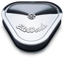 Load image into Gallery viewer, Edelbrock EDE1222 Edelbrock Air Cleaner Pro-Flo Series Triangular Steel Top 14 125In X 13 375In X 3 5In Chrome