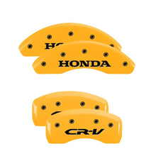 Load image into Gallery viewer, MGP 4 Caliper Covers Engraved Front Honda Engraved Rear CR-V Yellow finish black ch Caliper Covers MGP
