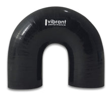Load image into Gallery viewer, Vibrant 4 Ply Reinforced Silicone Elbow Connector - 1.75in ID x 5.50in Leg 180 Deg Elbow (BLACK) Silicone Couplers & Hoses Vibrant