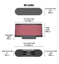 Load image into Gallery viewer, K&N Universal Air Filter Carbon Fiber Top 12in Flange ID x .875in Flange Length x 5.75in Height Air Filters - Universal Fit K&N Engineering