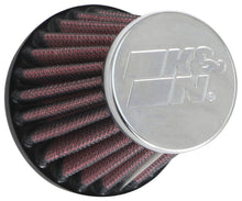 Load image into Gallery viewer, K&N Universal Round Tapered Chrome Filter 1.563in Flange ID x 3in Base OD x 2in Top OD x 3in H Air Filters - Universal Fit K&N Engineering