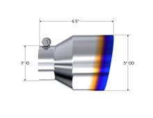Load image into Gallery viewer, MBRP T304 Stainless Steel Burnt End Angle Cut Exhaust Tip - 3in. ID / 5in. OD / 6.5in. Length Tips MBRP