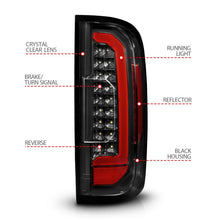 Load image into Gallery viewer, ANZO 15-21 GMC Canyon Full LED Taillights w/ Red Lightbar Black Housing/Clear Lens Tail Lights ANZO