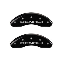Load image into Gallery viewer, MGP 4 Caliper Covers Engraved Front & Rear Denali Black finish silver ch Caliper Covers MGP