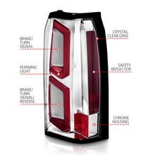 Load image into Gallery viewer, ANZO 2015-2020 Chevrolet Tahoe LED Tail Lights w/ Light Bar Chrome Housing Clear Lens Tail Lights ANZO
