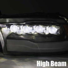 Load image into Gallery viewer, AlphaRex 09-18 Dodge Ram 1500HD NOVA LED Projector Headlights Plank Style Design Alpha Black w/DRL Headlights AlphaRex
