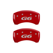 Load image into Gallery viewer, MGP 4 Caliper Covers Engraved Front Pontiac Engraved Rear G6 Red finish silver ch Caliper Covers MGP
