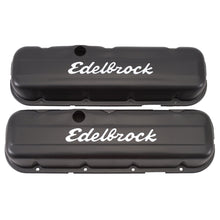 Load image into Gallery viewer, Edelbrock Valve Cover Signature Series Chevrolet 1965 and Later 396-502 V8 Low Black Valve Covers Edelbrock