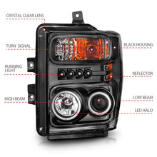 Load image into Gallery viewer, ANZO 2008-2010 Ford F-250 Projector Headlights w/ Halo Black (CCFL) Headlights ANZO