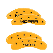 Load image into Gallery viewer, MGP 4 Caliper Covers Engraved Front & Rear Mopar Yellow Finish Black Char 1999 Chrysler Prowler Caliper Covers MGP