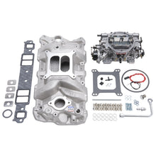 Load image into Gallery viewer, Edelbrock Manifold And Carb Kit Performer RPM Small Block Chevrolet 1957-1986 Natural Finish Intake Manifolds Edelbrock