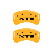 Load image into Gallery viewer, MGP 4 Caliper Covers Engraved Front Cadillac Engraved Rear XTS Yellow finish black ch Caliper Covers MGP