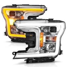 Load image into Gallery viewer, ANZO 2018-2020 Ford F-150 Projector Headlight w/Plank Style Switchback Chrome Housing Headlights ANZO